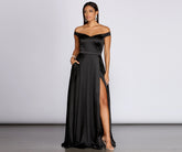 Ophelia Formal High Slit Satin Dresses